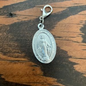 Miraculous Medal Silver Toned on Lobster Clasp